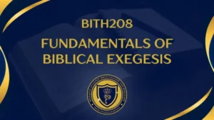 BITH208 - Fundamentals Of Biblical Exegesis